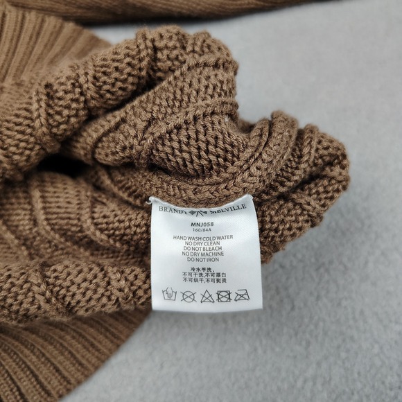 Brandy Melville Cable Knit Sweater Women OS (Medium) Brown Preppy Academia - Picture 7 of 10